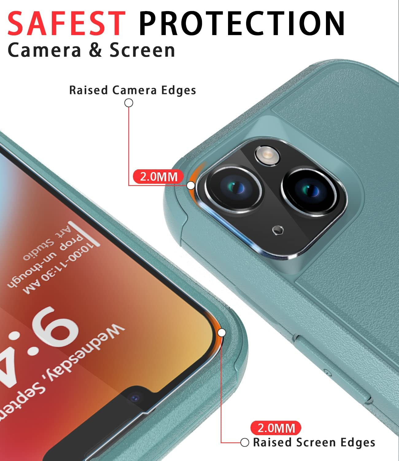 Diverbox for Iphone 14 Case [Shockproof] [Dropproof] [Tempered Glass Screen + Camera Lens Protector],Heavy Duty Protection Phone Case Cover for Apple Iphone 14 (Pine Green)  DiverBox   