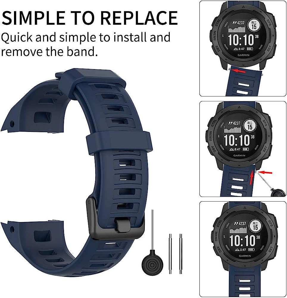 Vozehui Bands Compatible with Garmin Instinct Sports GPS, Soft Silicone Adjustable Replacement Wristbands for Garmin Instinct/Instinct Tide/Instinct Tactical  Vozehui   