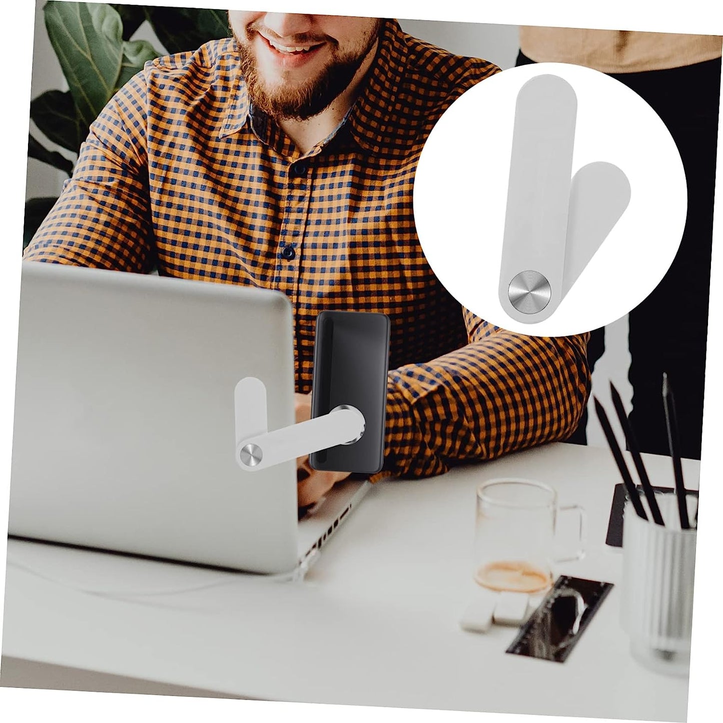 Baluue 2Pcs Screen Phone Holder Kickstand for Phone Para Laptop Hands Free Phone Holder Magnetic Cell Phone Mount Phone Side Mount Clip Phone Monitor Mount Laptop Holder Computer  Baluue   