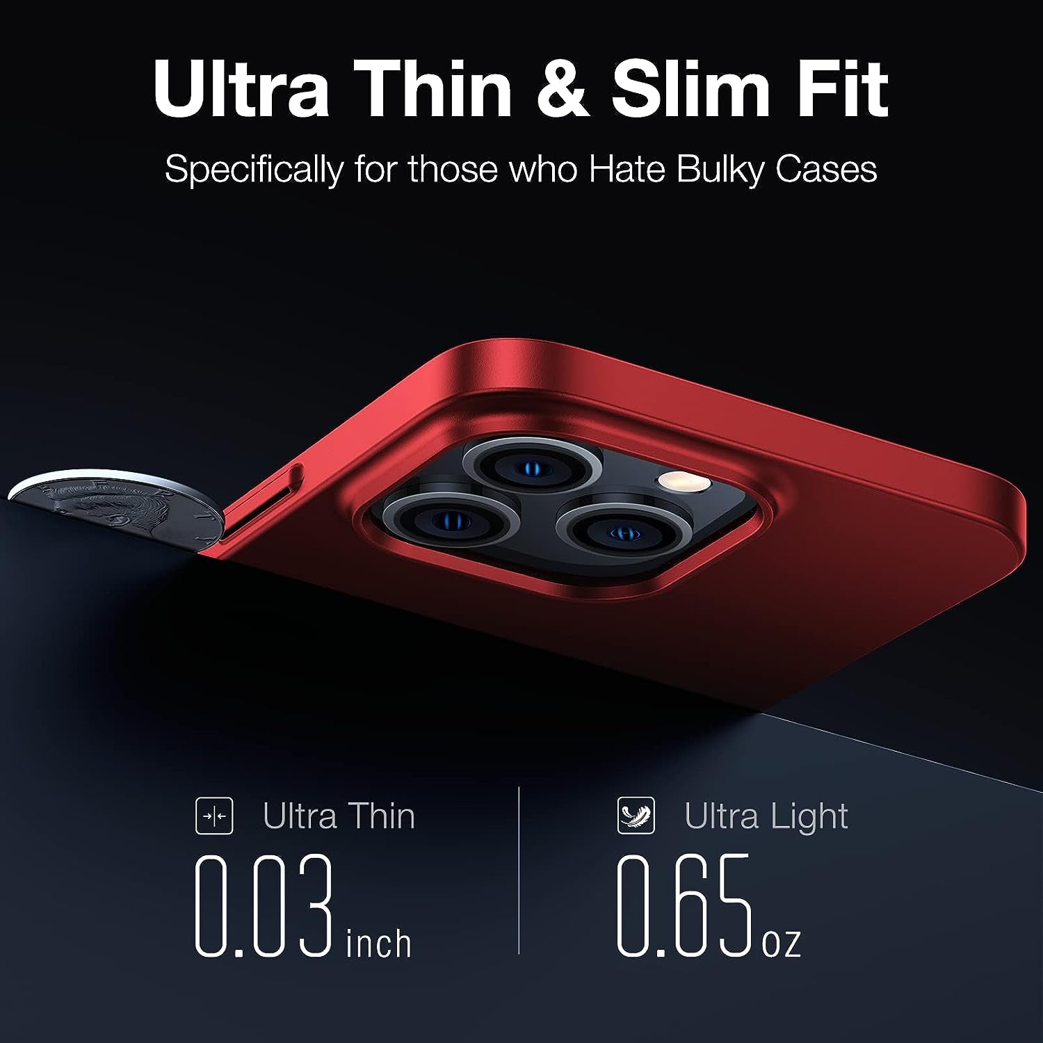 TORRAS Slim Fit Designed for Iphone 14 Pro Max Case 6.7 Inch, Ultra-Thin 14 Pro Max Case 2022, Lightweight Hard PC Cover Phone Cases for Iphone 14 Pro Max Phone Case Red, Originfit  TORRAS   