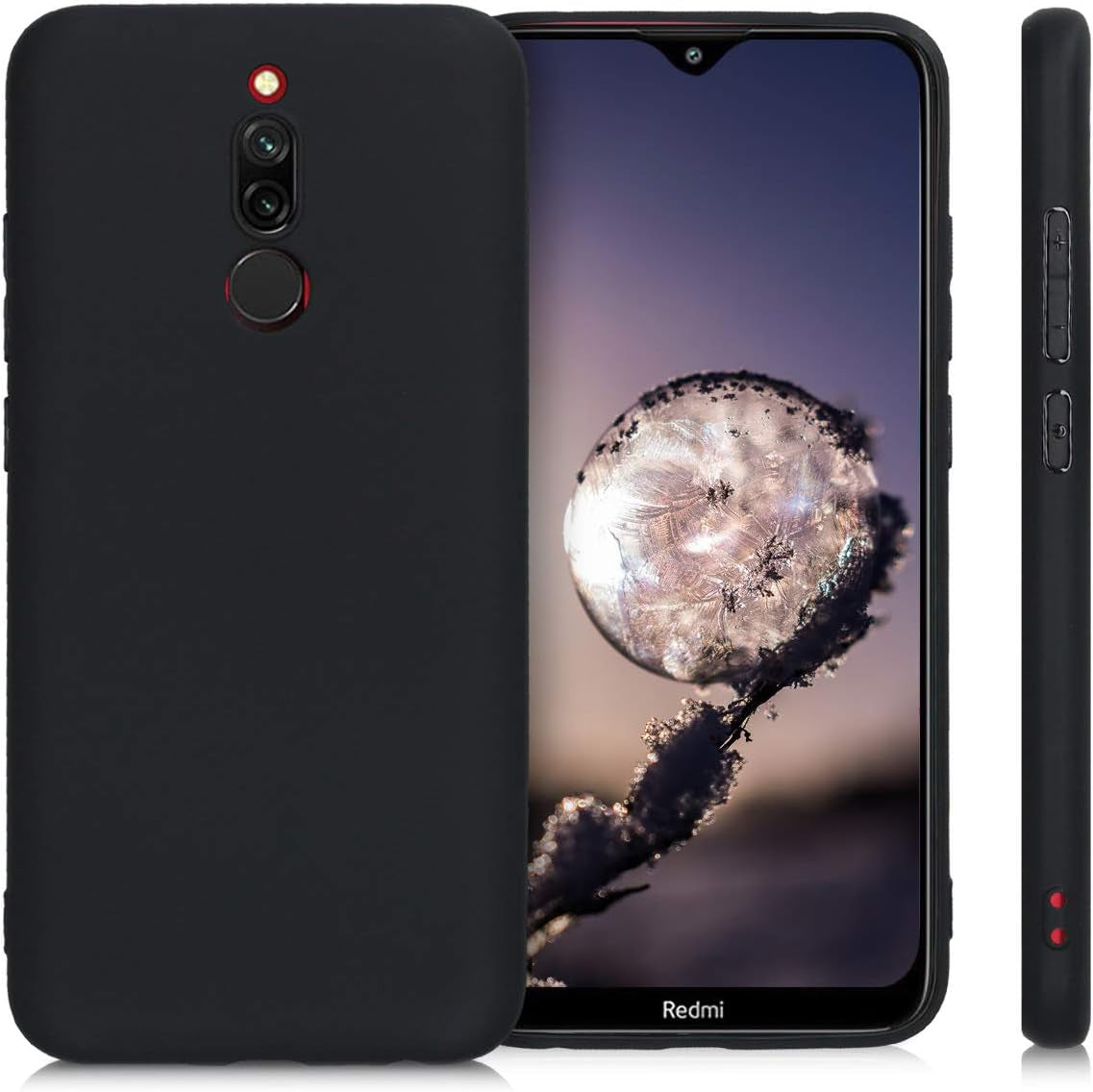 Kwmobile Case Compatible with Xiaomi Redmi 8 Case - Protective Slim TPU Phone Cover - Soft Matte Finish - Black Matte  KW-Commerce   