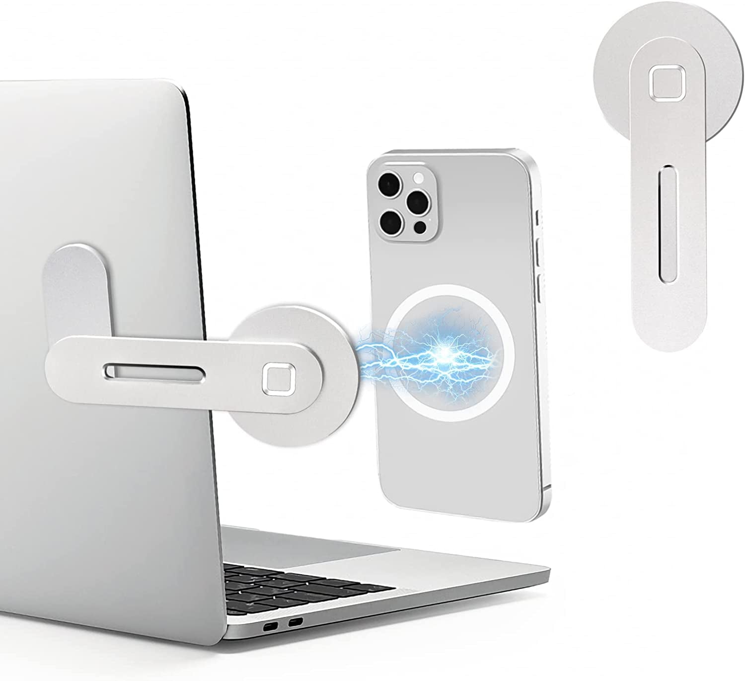 Cham-X Magnetic Phone Holder for Laptop, Adjustable and Foldable Computer or Car Monitor Side Mount, Portable Magsafe Bracket Compatible with Iphone 14/13/12 Series  Cham-X   