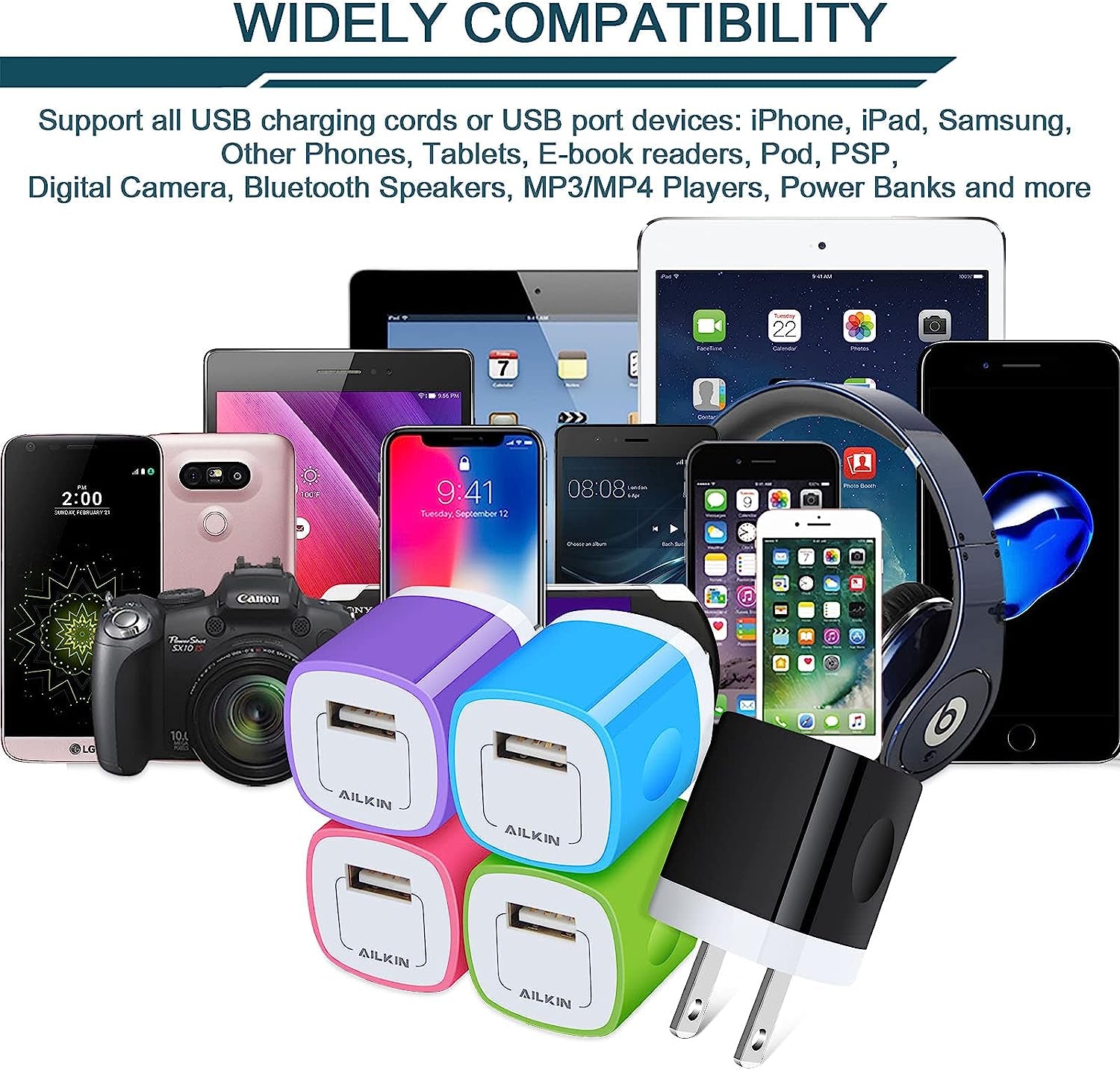 USB Wall Charger Plug, Fast Charging Block, AILKIN 5Pack 1A 1-Port Power Adapter Charging Cube Bricks Box for Iphone 14 13 12 Mini Pro Max/11/Xr/Xs/X/8/7, Ipad Pro/Air, Cell Phone USB a Plug Cargador  Shenzhen Putuo Technology Co.,Ltd   