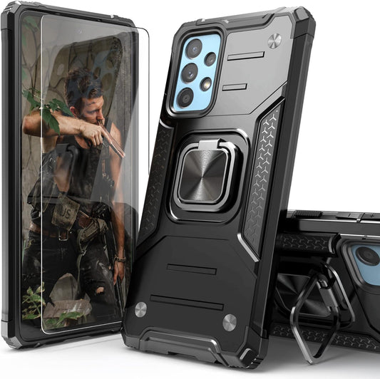 Idystar Galaxy A53 5G Case with Screen Protector,Shock Absorption Heavy Duty Durable Drop Test Slim Cover with Car Mount Kickstand Lightweight Protective Phone Case for Samsung Galaxy A53 5G, Black  IDYStar   