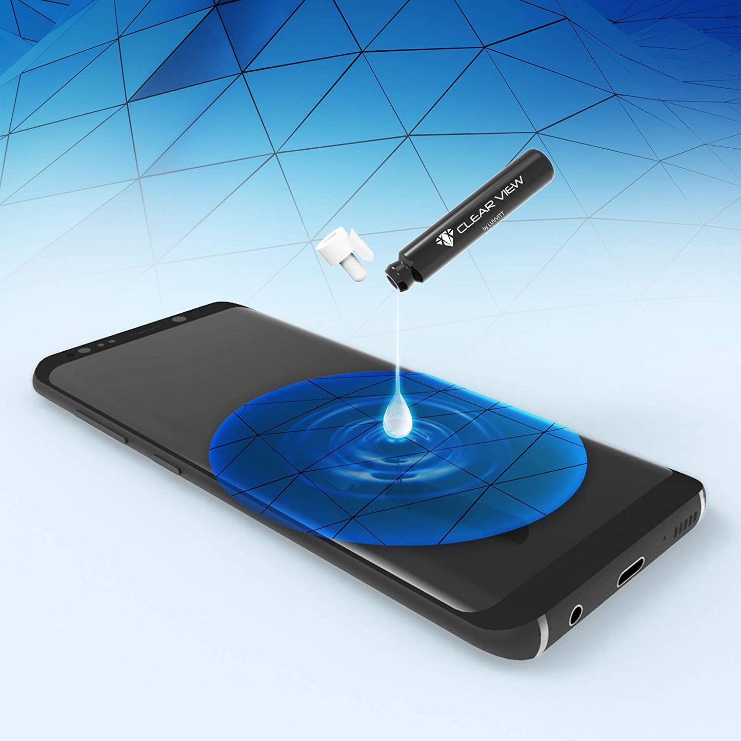 Clearview Liquid Glass Screen Protector | Covers up to 4 Devices | for All Smartphones Tablets and Watches Wipe on Nano Protection - Bottle  CLEARVIEW   