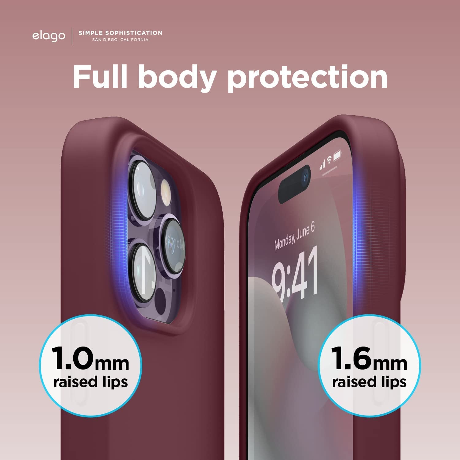 Elago Compatible with Iphone 14 Pro Max Case, Liquid Silicone Case, Full Body Protective Cover, Shockproof, Slim Phone Case, Anti-Scratch Soft Microfiber Lining, 6.7 Inch (Burgundy)  elago   