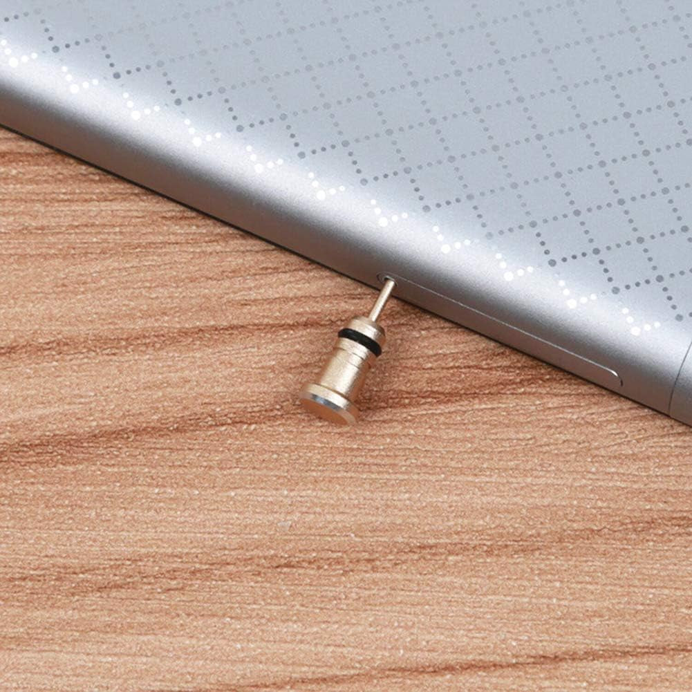 MOHALIKO anti Dust Plugs, Dust Port Covers, Earphone 3.5Mm AUX Jack Connector anti Dust Plug Card Removal Pin for Phone Black  MOHALIKO   