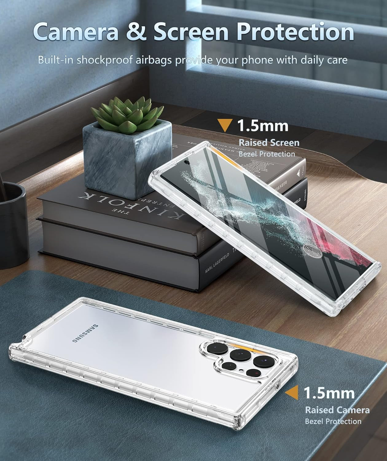 FNTCASE for Samsung Galaxy S22-Ultra Case: Full Drop Proof Protection Translucent Cases | Matte Textured Shockproof Protective Bumper | Rugged Hard Cell Phone Cover for Galaxy S22Ultra 5G  FNTCASE   