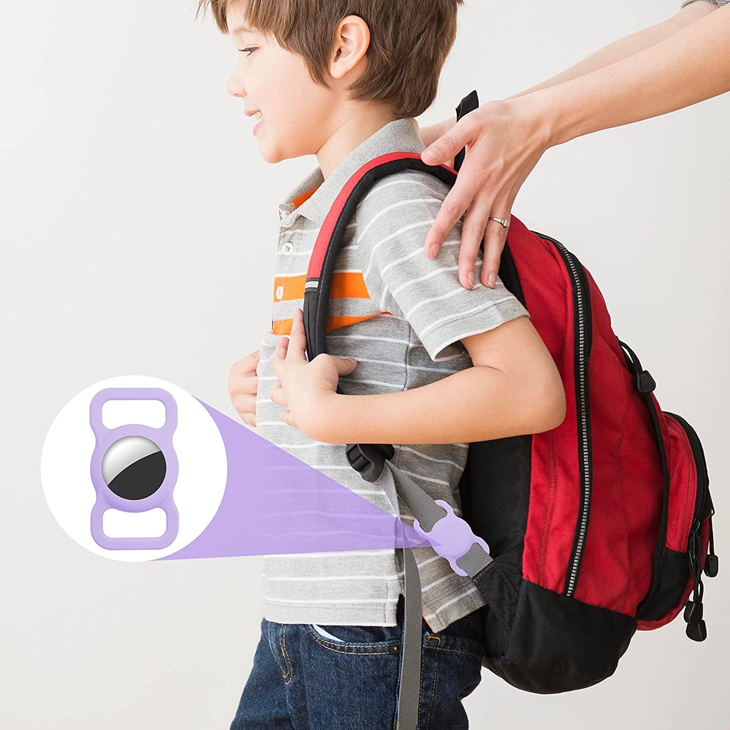 Gogomg 2 Pack Holders Compatible with Apple Airtag for Dog Collar, Silicone Protective Case for Air Tag Pet GPS Tracker (Purple)  gogomg   