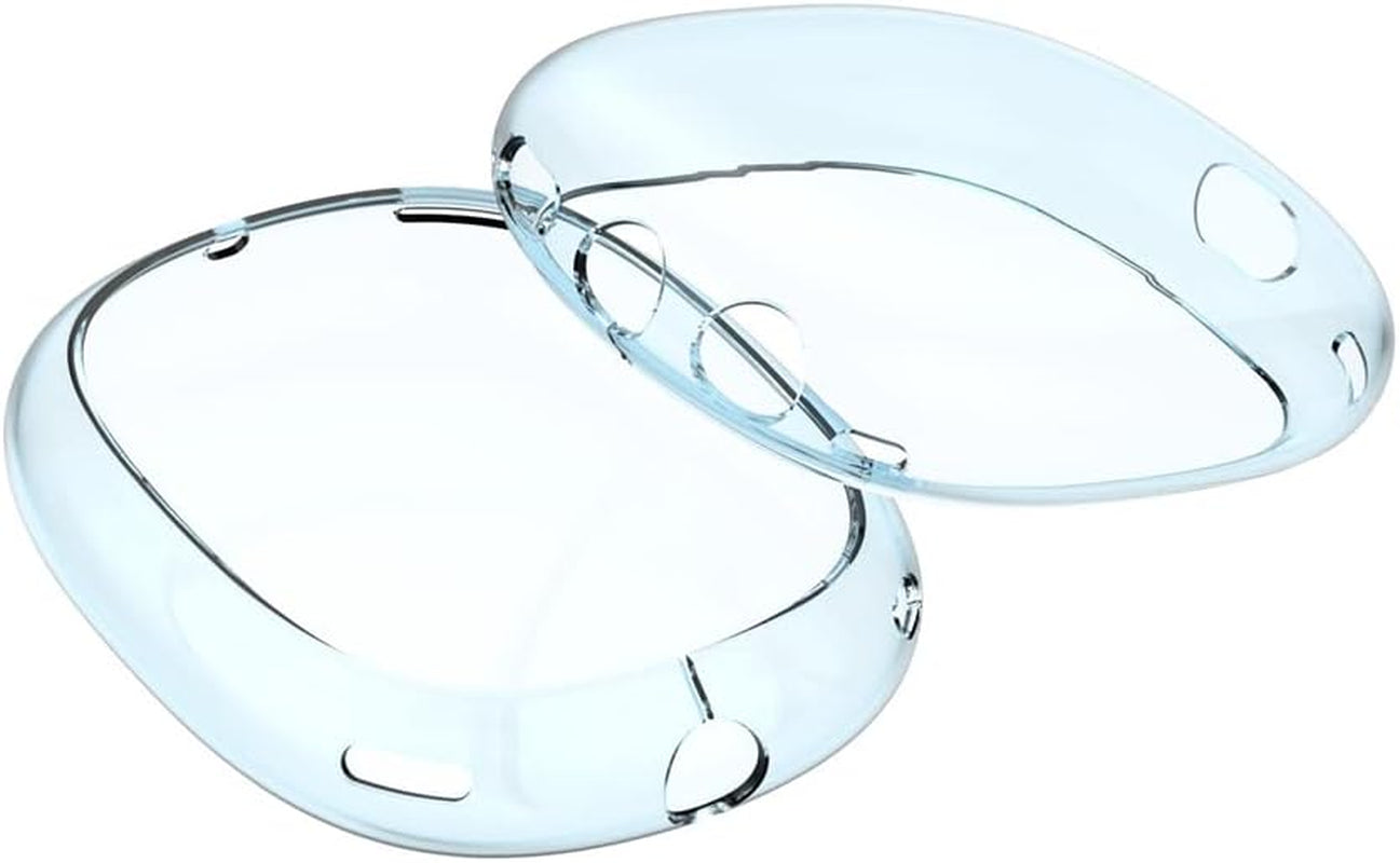 For Airpods Max Transparent Case Cover,2Pcs/Set Soft Anti-Scratch Soft Protective Cover for Airpods Max,Tpu Wireless Shockproof Headphones Case Protective Sleeve Protector (Blue)  Aoyygg   