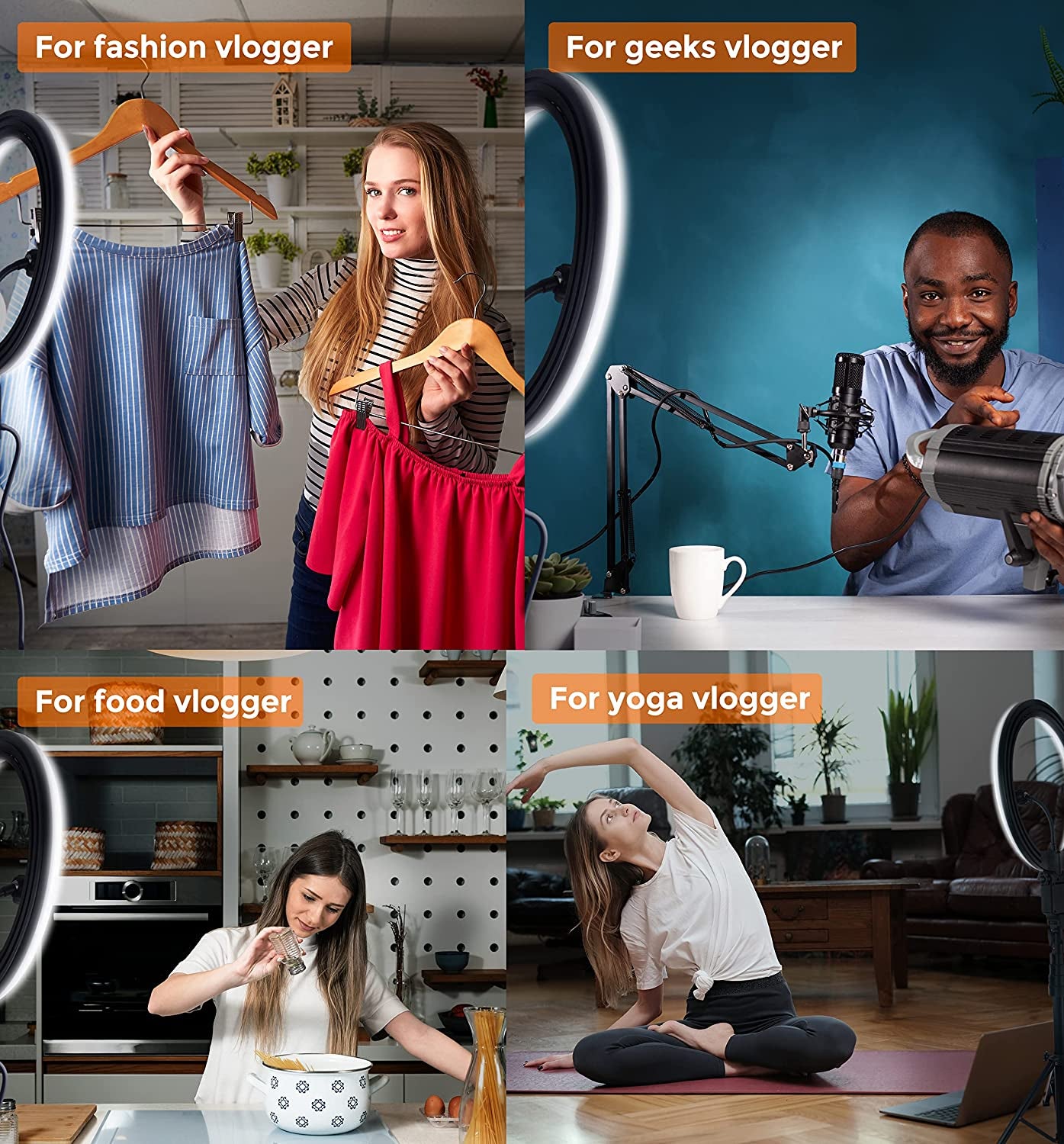 AGOGO 12'' LED Ring Light with Tripod Stand and Phone Holder, 24W High Power LED Bulb,Selfie Halo Light for Photography/Makeup/Vlogging/Live Streaming  Guangzhou Shanyuan Maoyi Youxian Gongsi   