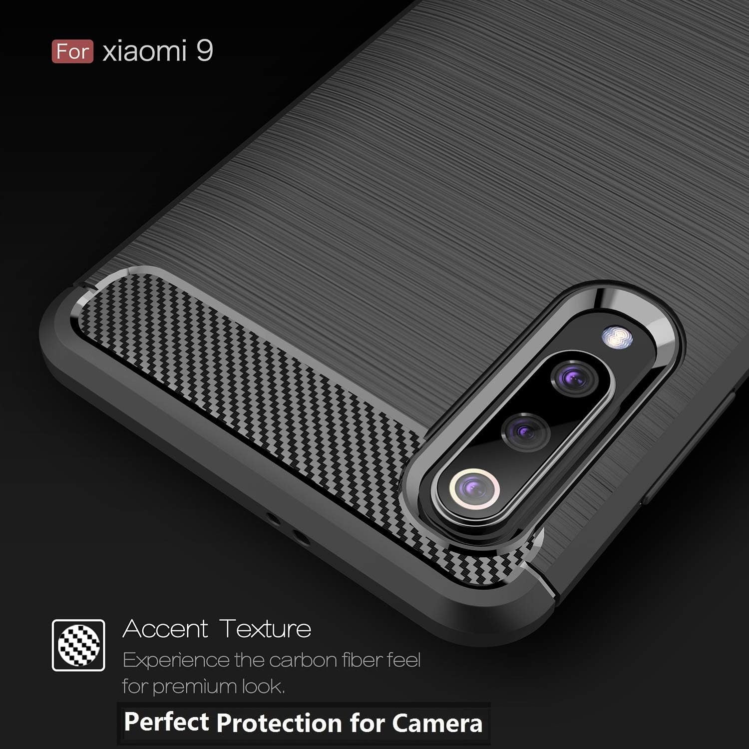 Cruzerlite Case Compatible with Xiaomi Mi 9 Case, Carbon Fiber Shock Absorption Slim Case for Xiaomi Mi 9 (Black)  Cruzerlite   