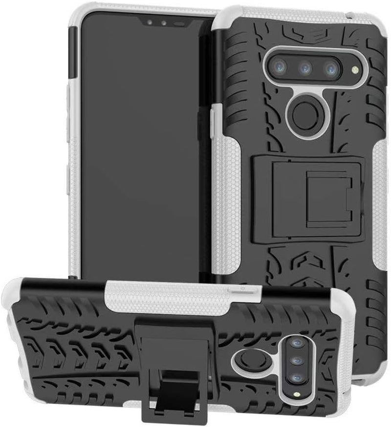Zhusha Cases & Cover, Dual Layer Hybrid Armor Kickstand 2 in 1 Shockproof Case Cover for LG V40/V40 Thinq (Color : Blue)  Zhusha White  