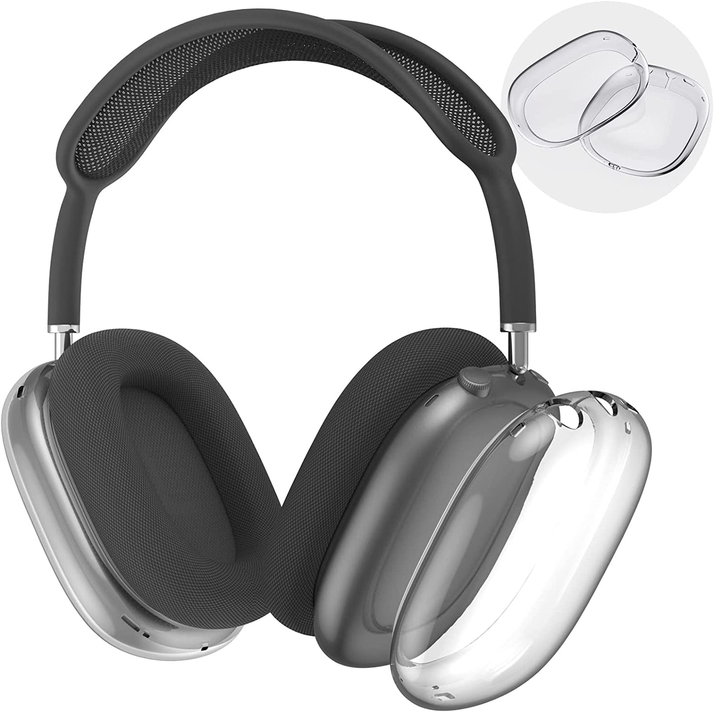 Airpods Max Case, Automatic Sleep Function Protective Headphones Case for Dust and Scratch, Automatic Sleep Function Protective Headphones Case for Dust and Scratch (Black)  CENMASO Clear Black  