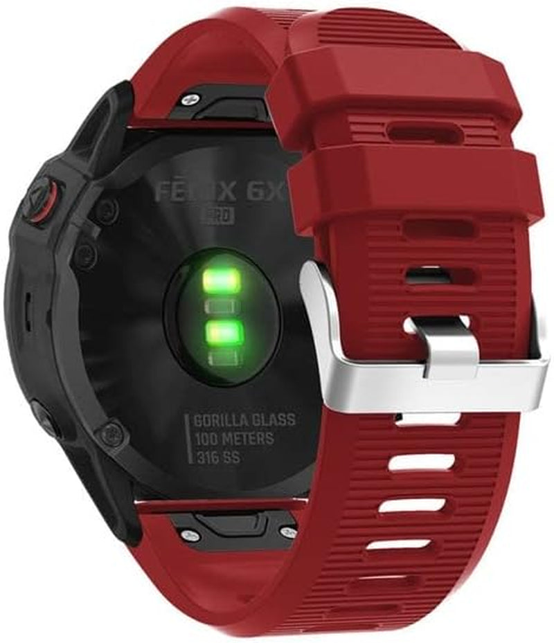 KOSSMA 26Mm Width Outdoor Sport Silicone Replacement Watch Strap for Garmin Fenix 5X plus 6X Pro 3 HR Band Wristband Watchband Bracelet  KOSSMA H 26mm For Tactix Delta 