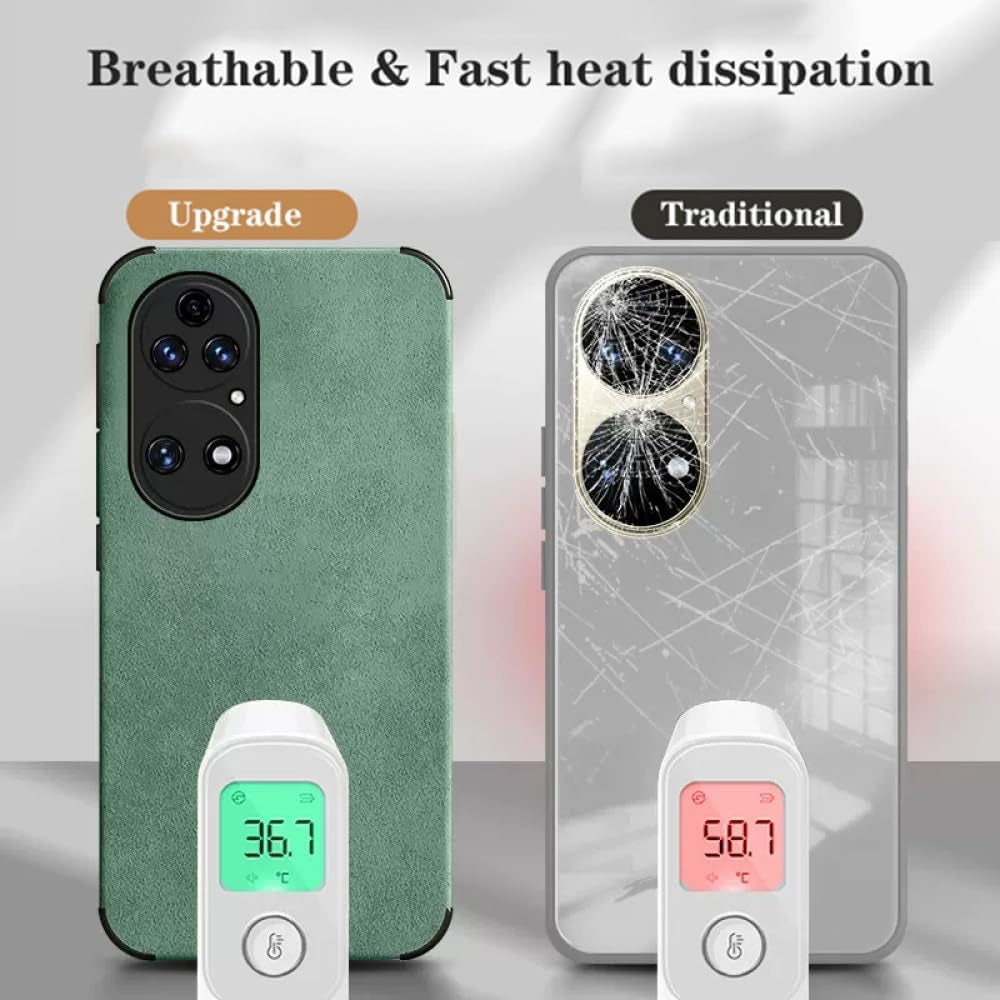 YOGISU PU Leather Phone Case for Huawei P50 Pro Lite P40 Nova 10 9 5T Honor 20 30 50 70 Shockproof Matte Soft Fabric Cover,Navy,For P50 Pro  YOGISU   