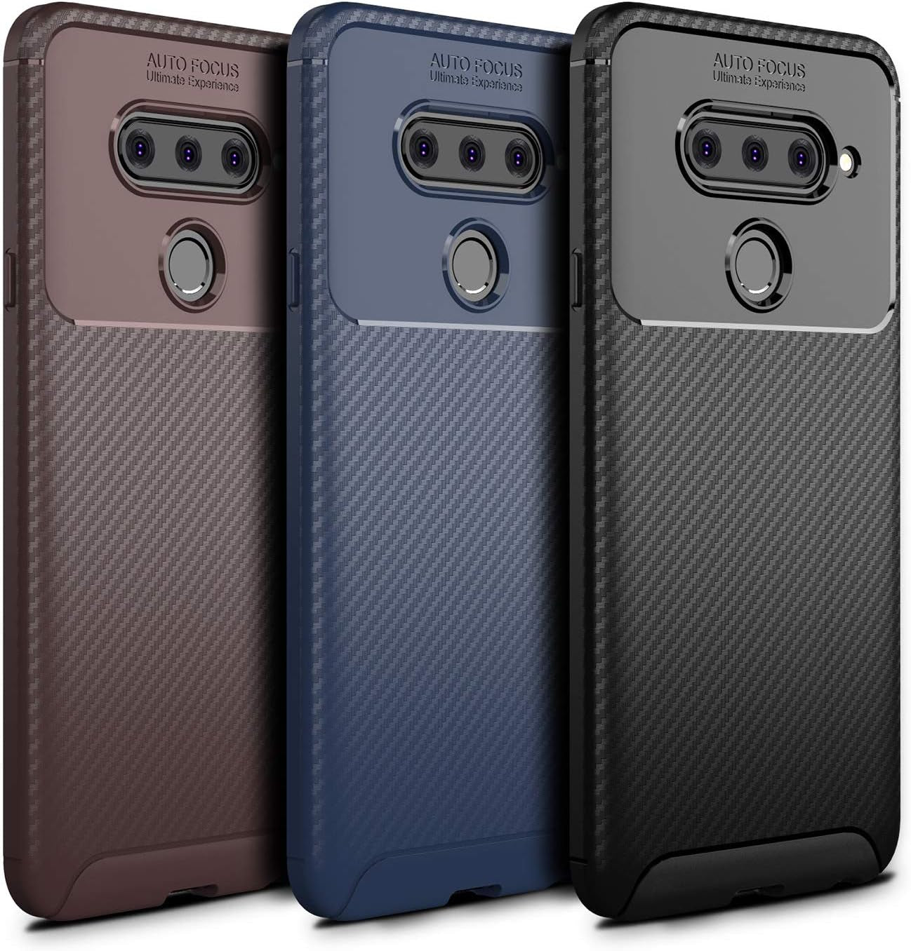 LG V40 Thinq Case, Torryka Premium TPU Carbon Fiber Texture Shell Design Slim Fit Flexible Lightweight Durable Protective Case Cover for LG V40 Thinq (Brown)  Torryka   