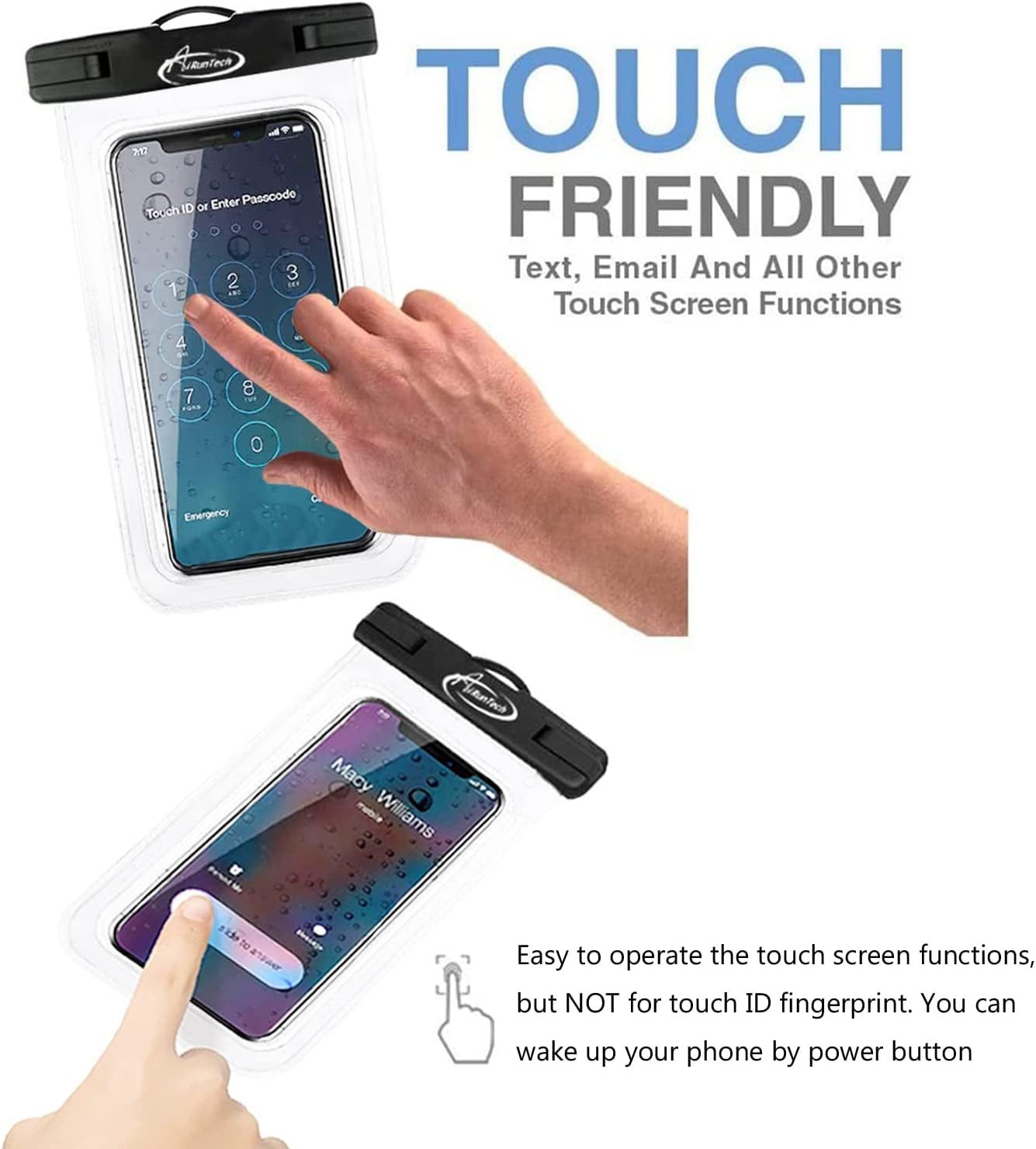 Airuntech Large Universal Waterproof Case, Waterproof Phone Pouch Compatible with Iphone 14 Pro Max/13/12/11/Xr/X/Se//8/7, Galaxy S22/S21, Note 20 Pixel/Oneplus Underwater Phone Protector Vacation  AiRunTech   