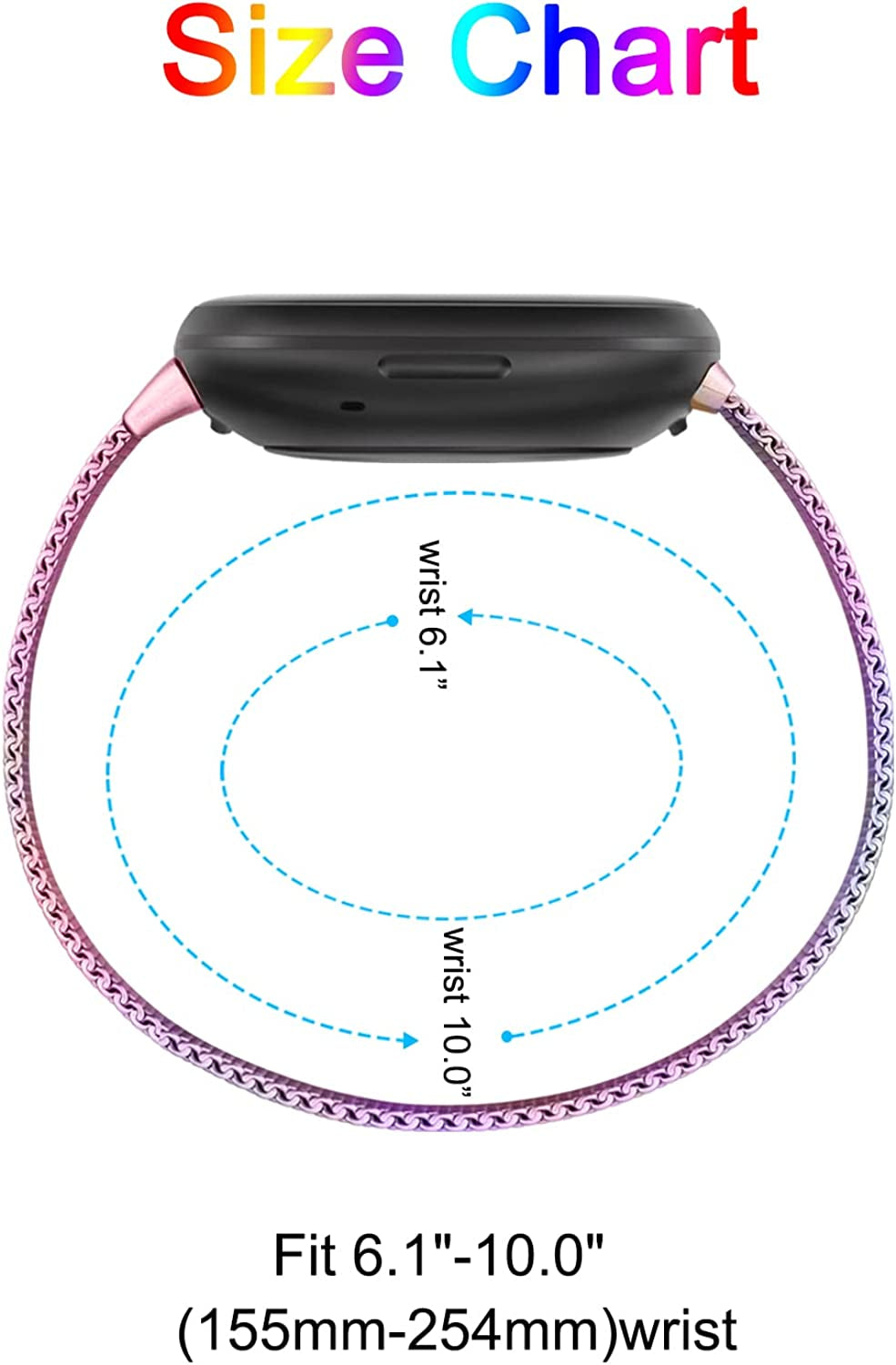 2Pack Metal Bands Compatible with Fitbit Versa 3 /Fitbit Versa 4 /Fitbit Sense 2 /Fitbit Sense Bands for Women Men, Stainless Steel Metal Adjustable Magnetic Strap Replacement for Versa 3/Fitbit Sense  Afoskce   