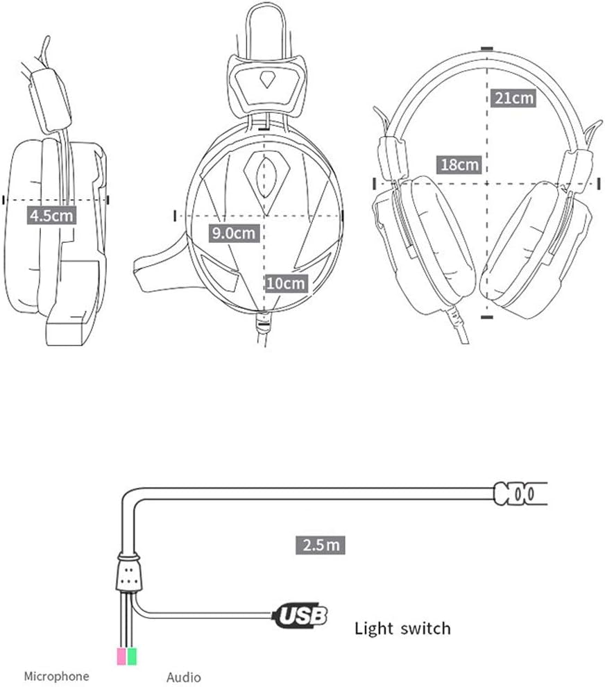 3.5Mm Gaming Headset Over-Ear Gaming Headphones with Mic, Volume Control, Noise Cancelling， for PC, Smart Phones, Tablet, Laptops  mingteng   