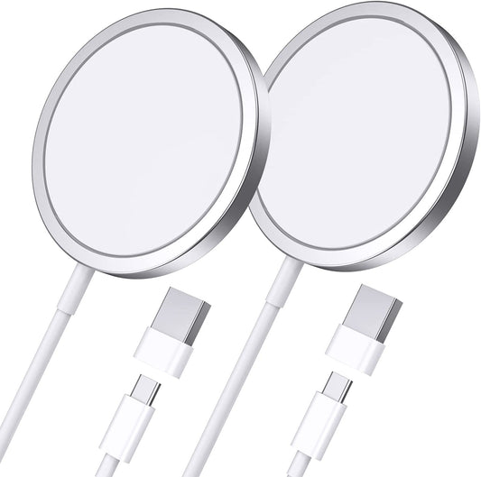 2 Pack Magnetic Wireless Charger 15W Fast Mag-Safe Charger for Iphone 14/13/12 Series and Airpods 3/2/Pro (Mag-Safe Charger Silver)  ShenZhen RuiYiDa Technology Co., Ltd   