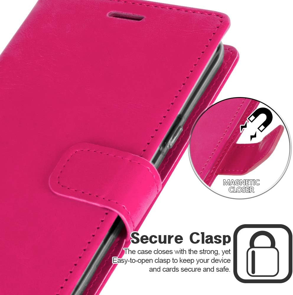GOOSPERY Blue Moon Wallet for LG V40 Thinq Case (2018) Leather Stand Flip Cover (Hot Pink) LGV40-BLM-HPNK  GOOSPERY   