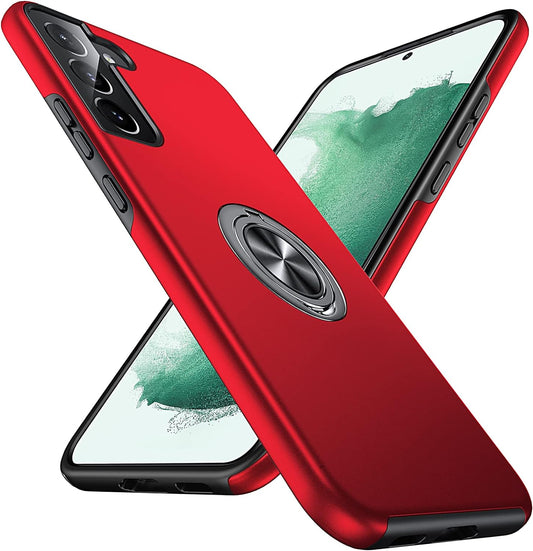 Anqrp Hidden Series Galaxy S22 plus Case 5G,[Heat Dissipation][No Fall-Off Kickstand] 360°Metal Ring, 15Ft Military Grade Shockproof Phone Case for Samsung Galaxy S22 plus 6.6 Inch, Red  Anqrp   