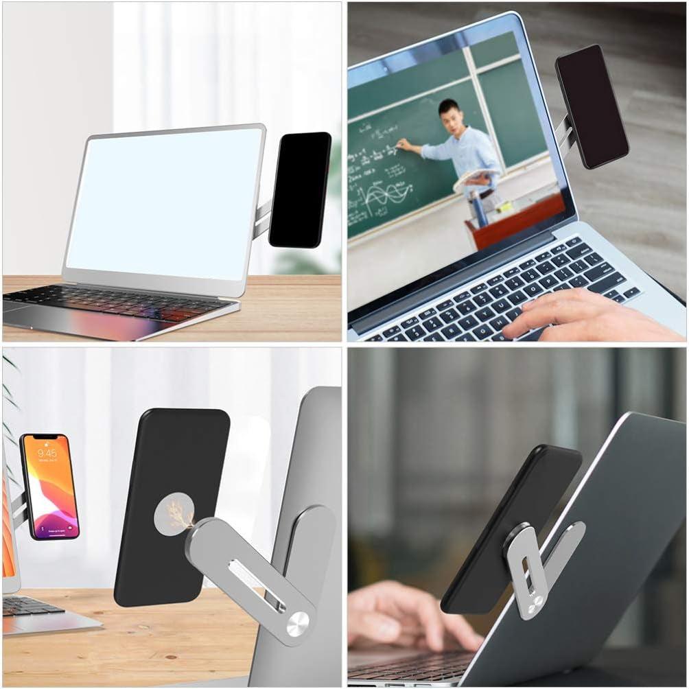 POPETPOP Pc Stand Laptop Extension Bracket - Side Mount Clip on Monitor Magnetic Laptop Phone Stand, Laptop Phone Holder Magnetic for Office or Portable Laptop Stand  POPETPOP   