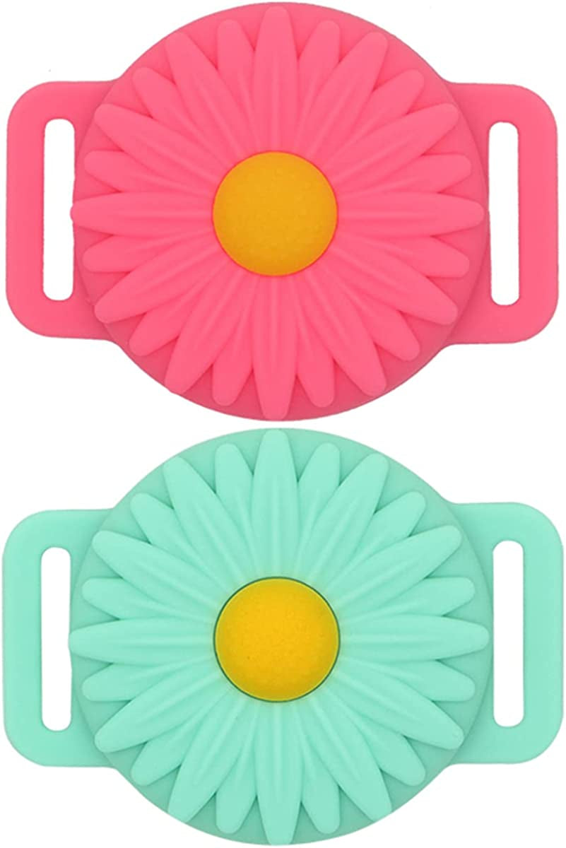 (2 Packs) Dog Collar Holder Compatible for Airtag,Protective Cases Covers Cat Collar Holder Silicone Waterproof  Doweiss   