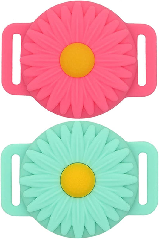 (2 Packs) Dog Collar Holder Compatible for Airtag,Protective Cases Covers Cat Collar Holder Silicone Waterproof  Doweiss   