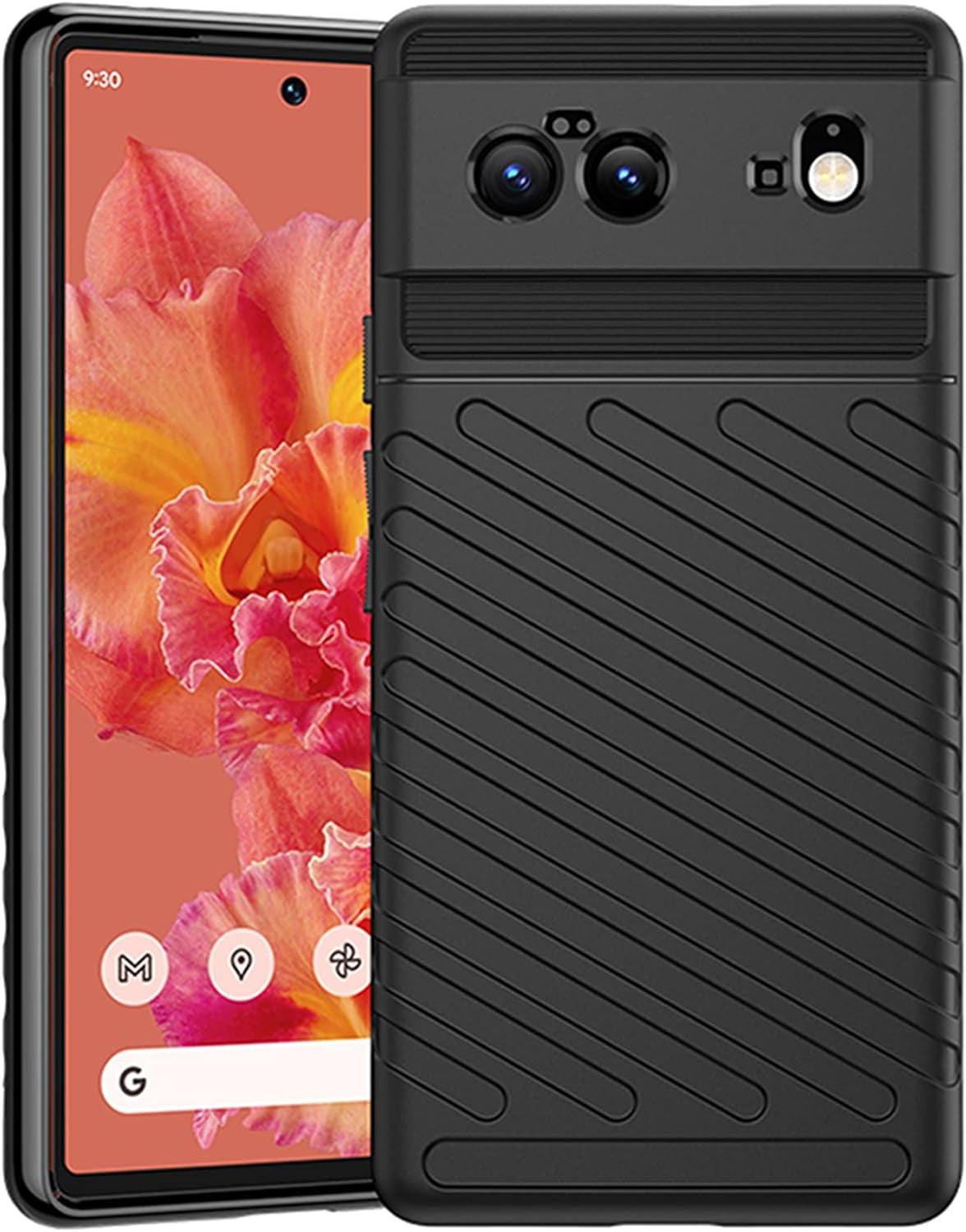 Doeboe for Google Pixel 6 Case, Phone Case for Google Pixel 6 5G (2021), Rugged Sleeve Cover for Pixel 6 6.4 In, Shockproof Slim Soft TPU, Wireless Charging Support [Only for Pixel 6] (Black)  doeboe   