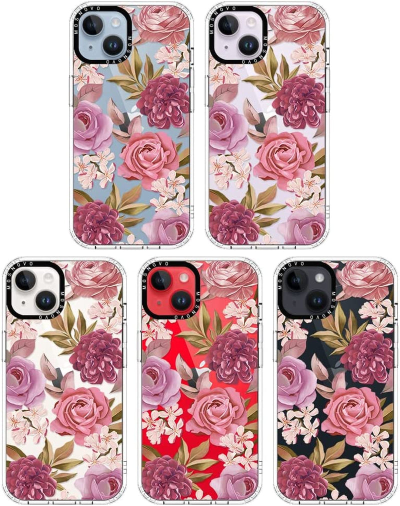 MOSNOVO Compatible with Iphone 14 Case, [Buffertech 6.6 Ft Drop Impact] [Anti Peel off Tech] Clear TPU Bumper Women Girl Phone Case Cover with Bloosom Floral Designed for Iphone 14 6.1"  MOSNOVO   