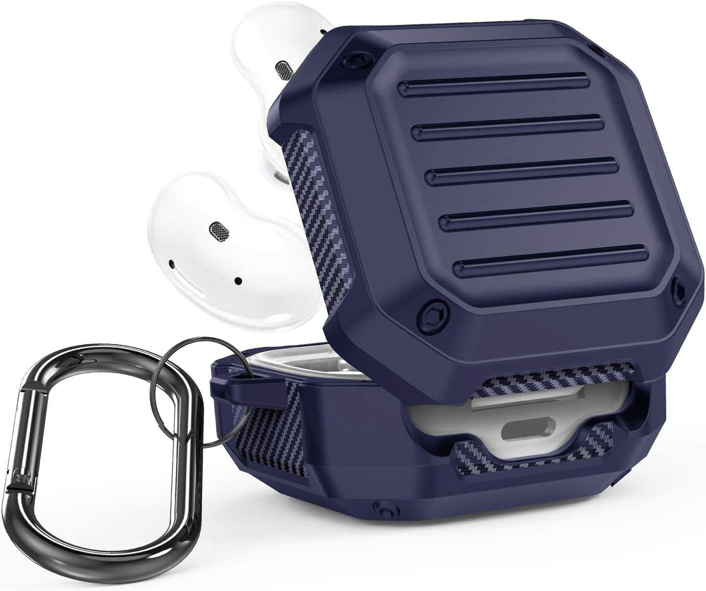 GMYLE Armor Case Compatible with Samsung Galaxy Buds Live 2020 / Galaxy Buds Pro 2021, Hard Shell Defender Bumper Protective Shockproof Earbuds Wireless Charging Case Cover Skin (Blue)  GMYLE   