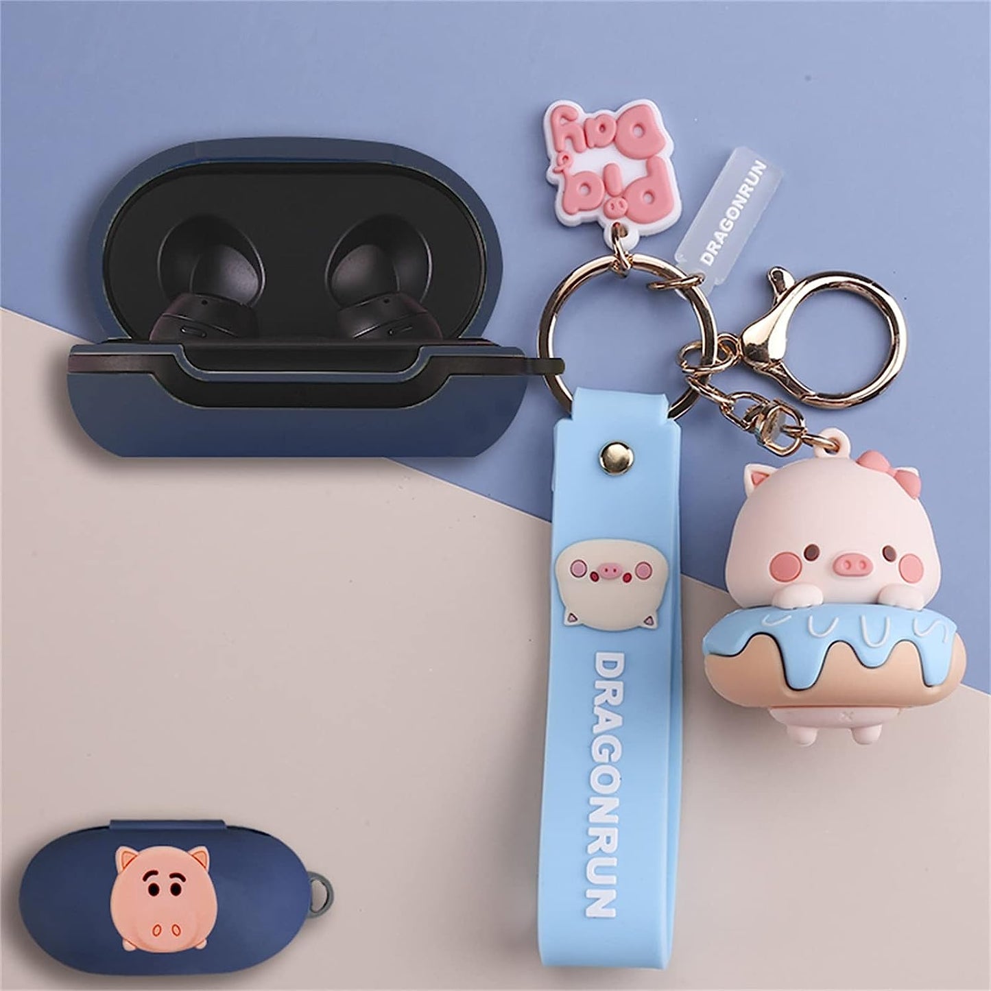 CASEVERSE Case for Samsung Galaxy Buds Plus/Galaxy Buds, Cute Cartoon Pig Silicone Soft Covers for Galaxy Buds Plus/Buds with Keychain for Kids Girls Boys  CASEVERSE   