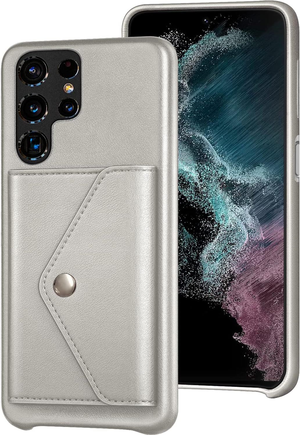 SUANPOT for Samsung Galaxy S22 Ultra Wallet Case Credit Card Holder,Pu Leather Flip Folio Book Phone Case Cover Women Men for Samsung S22 Ultra Case Wallet (Ivory)  SUANPOT   