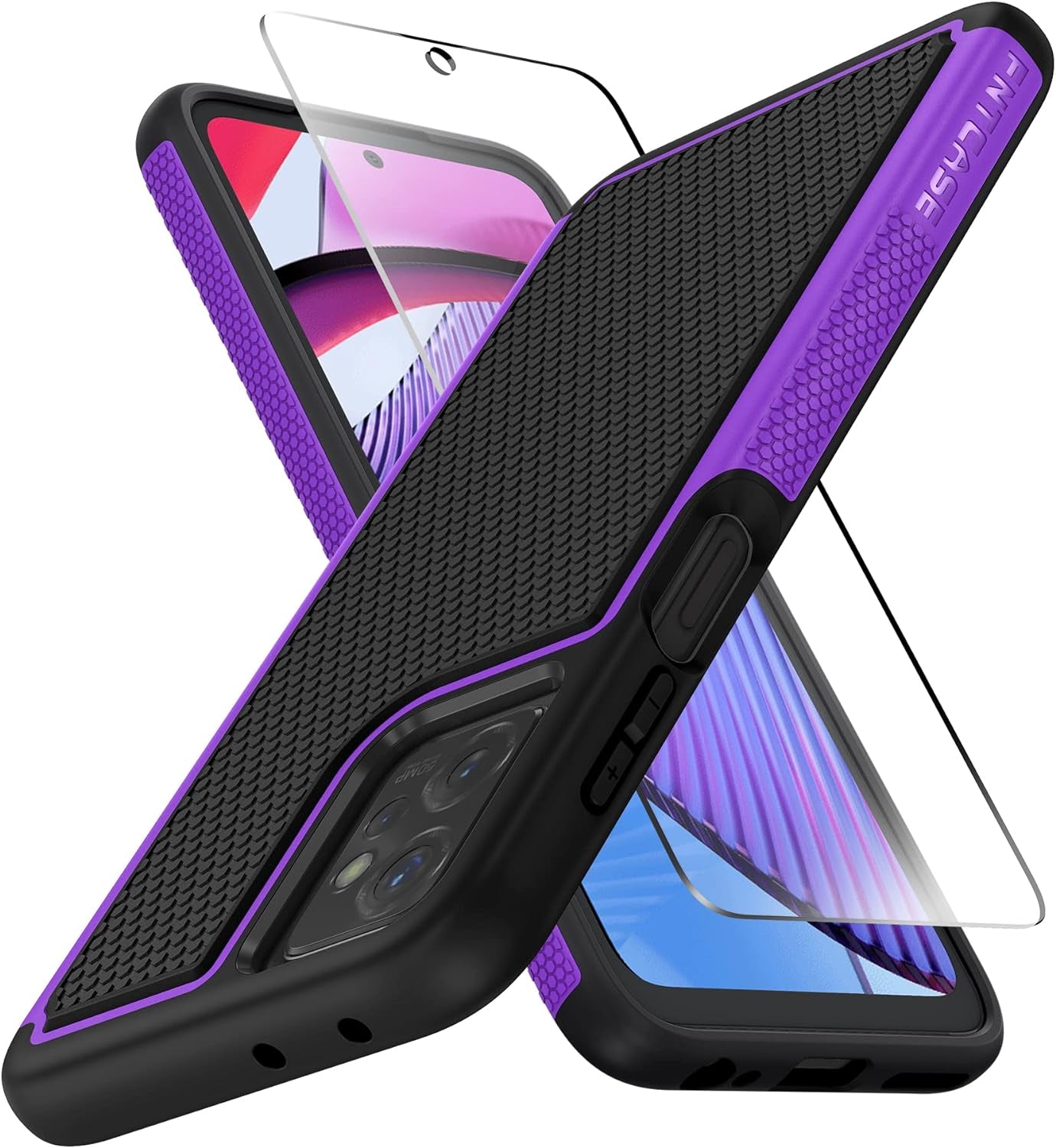 FNTCASE for Motorola Moto G-Power-5G 2023 Case: Moto G 5G 2023 Case Dual Layer Shockproof Protective Textured Design Cell Phone Cover Heavy Duty Rugged Tough Back Hardshell Hybrid Slim Basic Case  FNTCASE Shiny Purple  