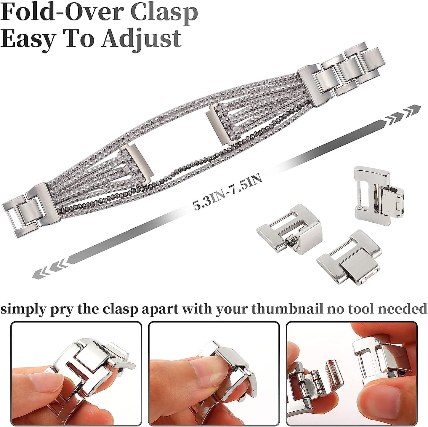 20Mm Bracelet Watch Band Compatible with Samsung Galaxy Watch 4 40Mm 44Mm/Watch 4 Classic 42Mm 46Mm/ Watch Active 2/Watch 3 41Mm/Garmin Vivoactive 3, 20Mm Glitter Leather Boho Bracelet Jewelry Multilayer Strap for Women  NEWLOTSE   