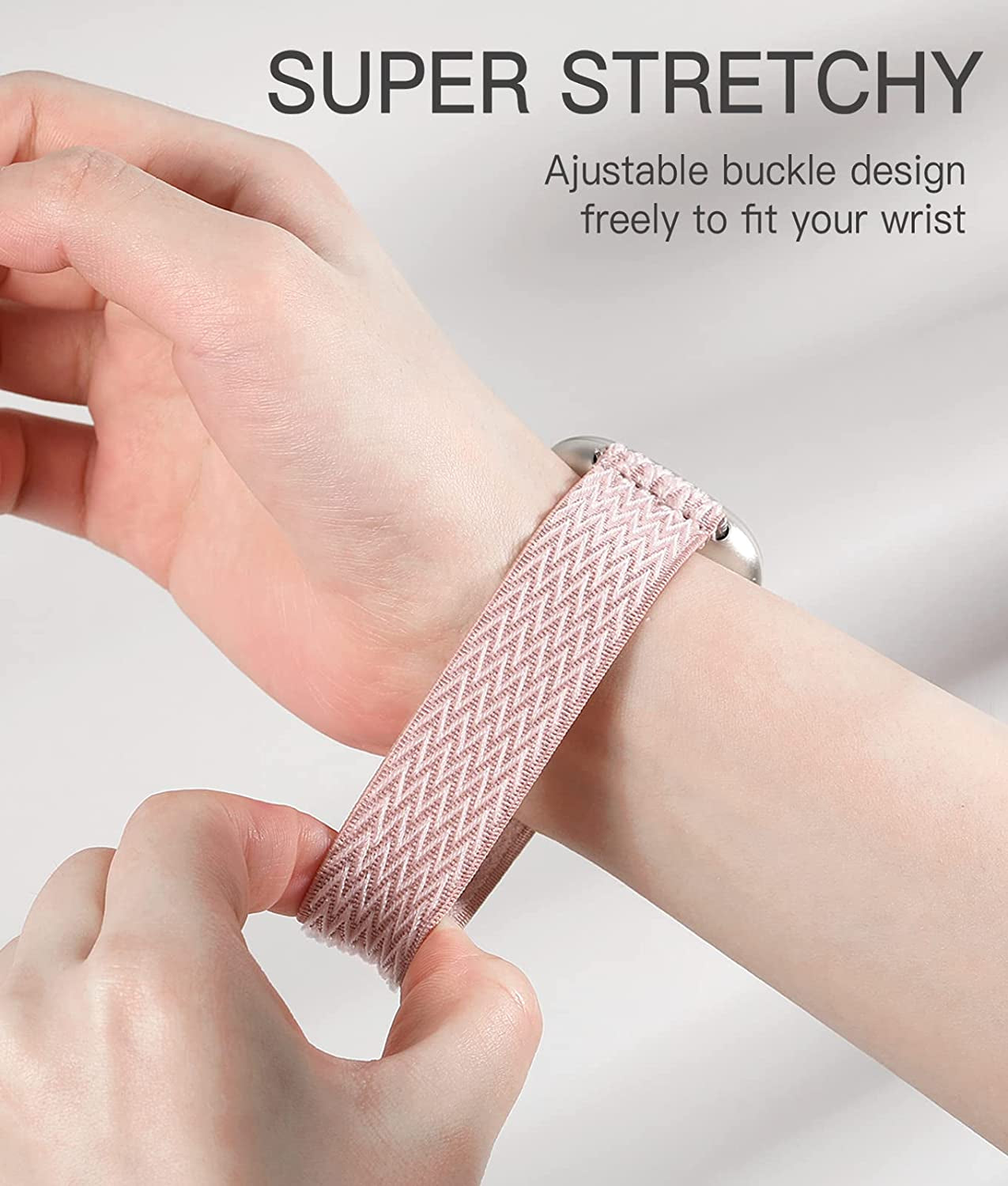 Adorve Compatible with Fitbit Versa 3 Bands/Fitbit Versa 4 Band/Fitbit Sense/Sense 2 Bands for Women Men, Adjustable Stretchy Solo Loop Elastic Nylon Sport Strap for Smartwatch Replacement  25-V3-BElastic-HeiBaiMgfenHuiYxz   