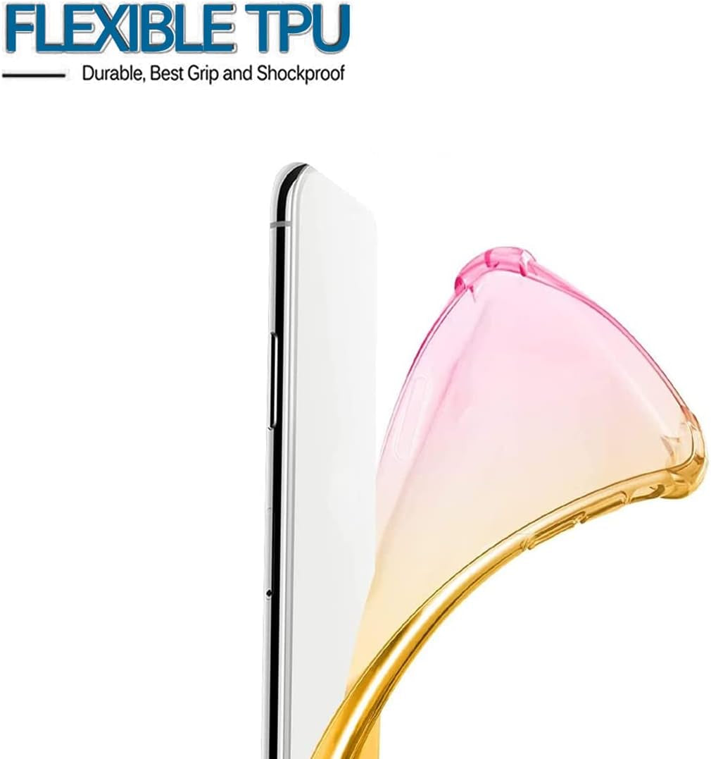 KOARWVC Case for Redmi 9C/Poco C3/Redmi 10A/Redmi 9 Activ Case, Crystal Clear Case Gradient Slim anti Scratch TPU Shockproof Protective Phone Cases Cover for Xiaomi Redmi 9C (Pink/Gold)  KOARWVC   