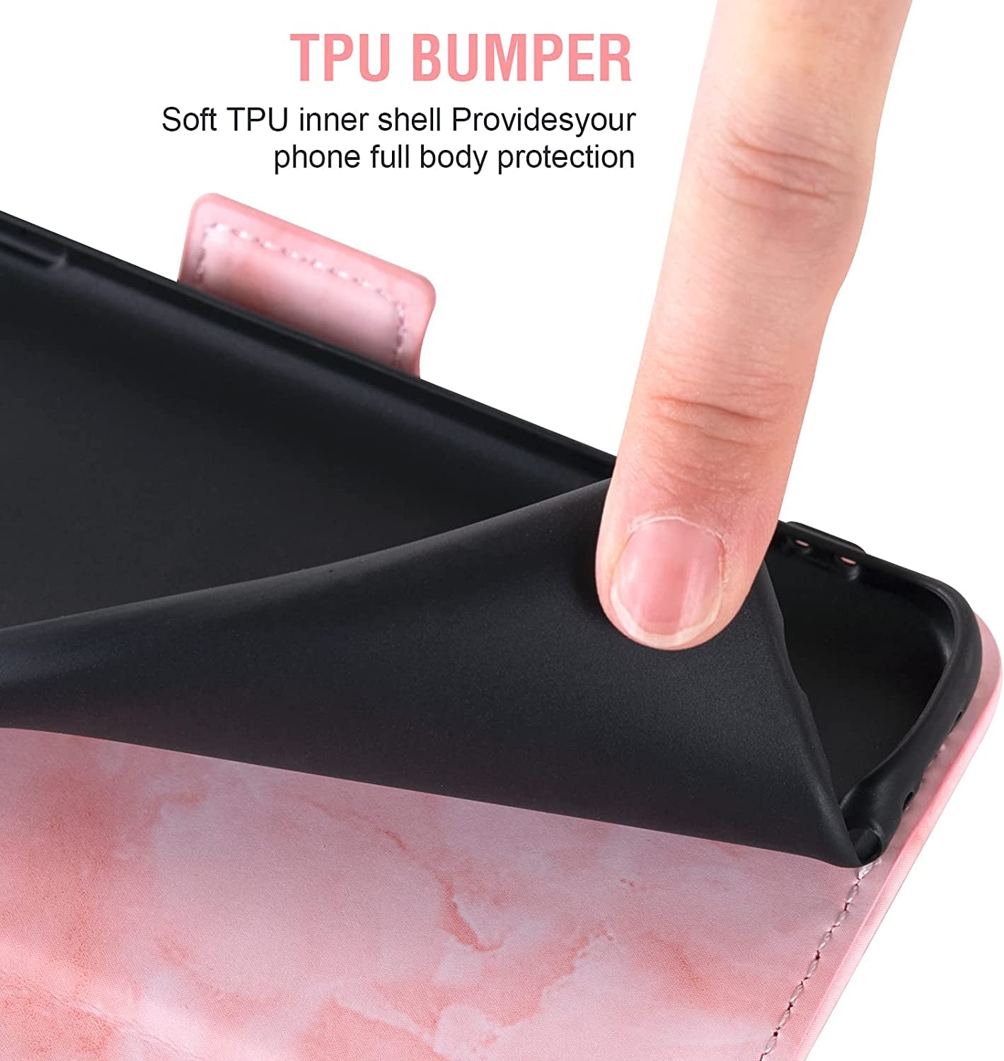 Asuwish Compatible with LG G6 Case and Tempered Glass Screen Protector Cell Accessories Card Holder Slot Kickstand Marble Wallet Phone Cover for LGG6 Thinq LG6 Thin Q G 6 plus G6+ 6G VS988 H872 Pink  Asuwish   