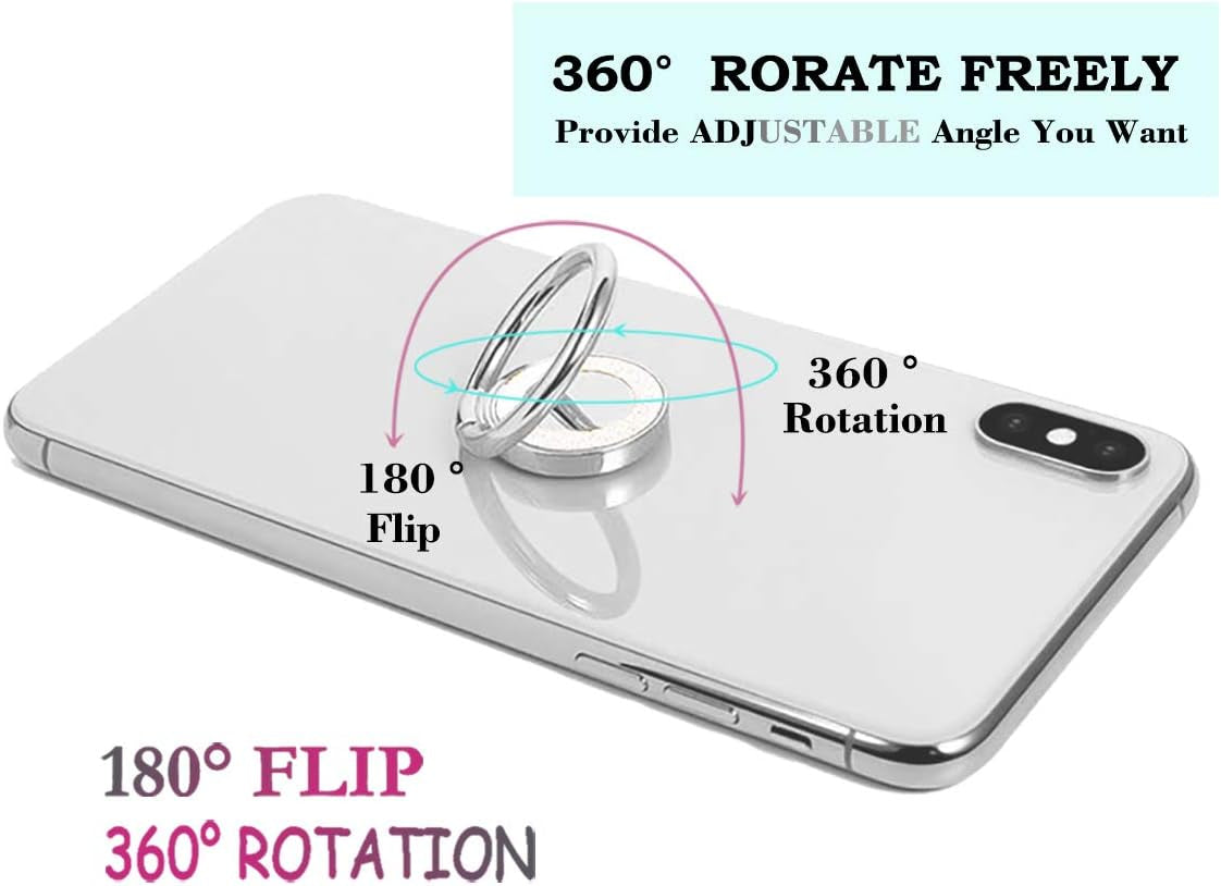 Lenoup Glitter Bling Bling Phone Ring Holder,Sparkle Phone Ring Kickstand, Cell Phone Finger Ring Grip for Almost All Phones/Pad(Silver)  lenoup   