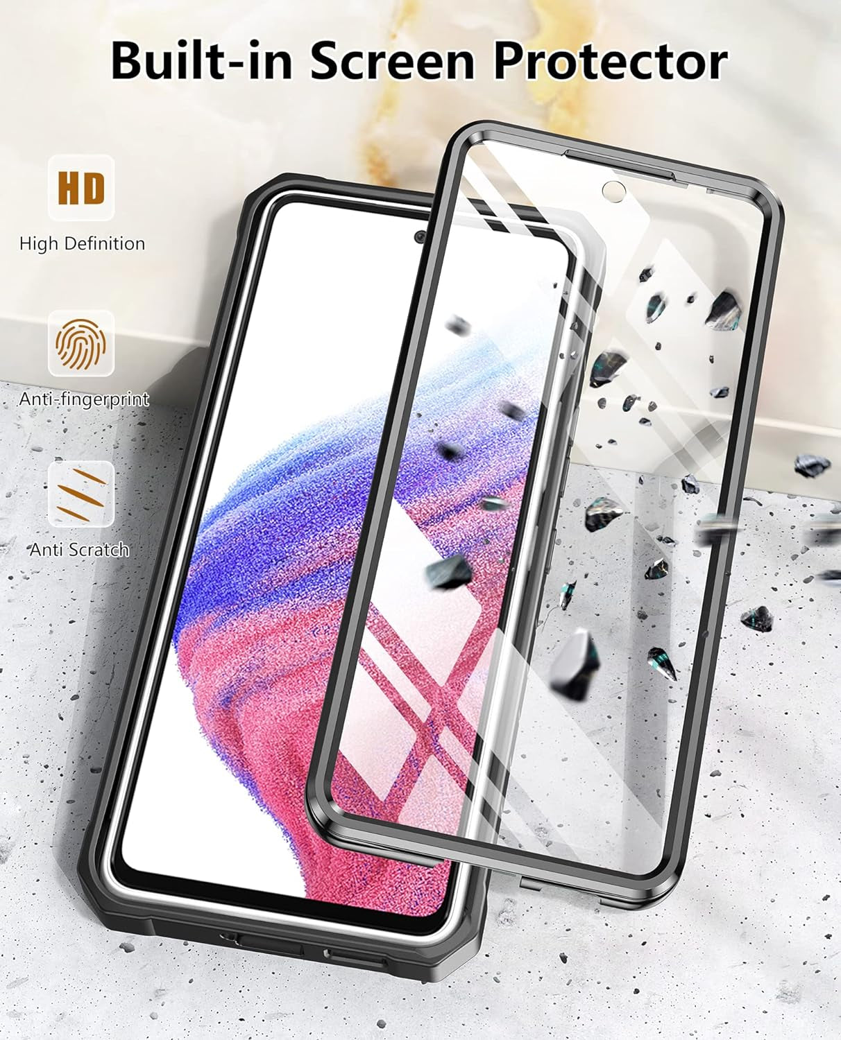 Soios for Samsung Galaxy A53 5G Case: Military Grade Protection Shockproof Phone Cover with Kickstand & Rugged TPU Shell | Matte Textured Durable Drop Proof Protective Case  DAMAI   