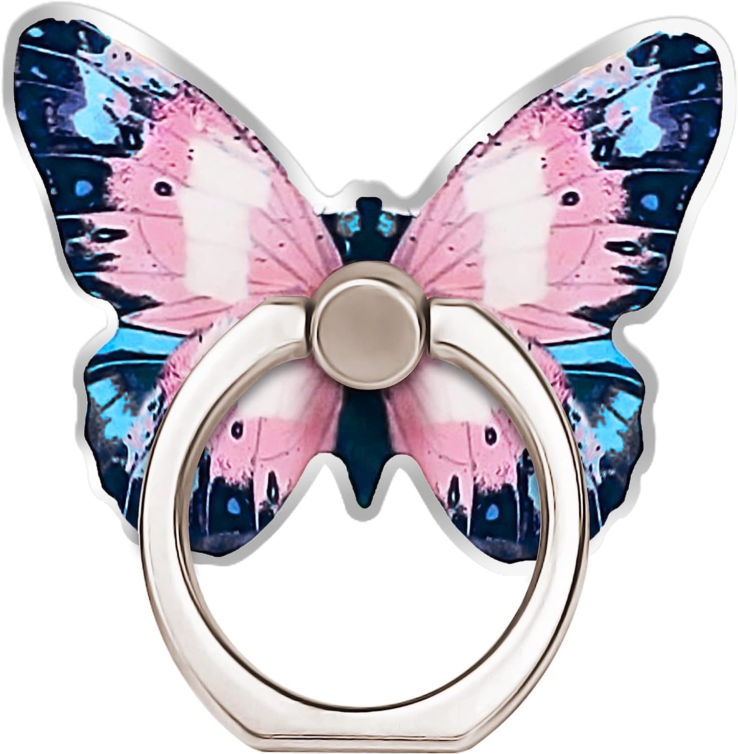 TACOMEGE Purple Metal Cell Phone Ring Butterfly Holder, Finger Kickstand Back Stand Hand Grip Compatible with Smartphone, Tablet, E-Reader, Etc.  TACOMEGE Blue&Pink  