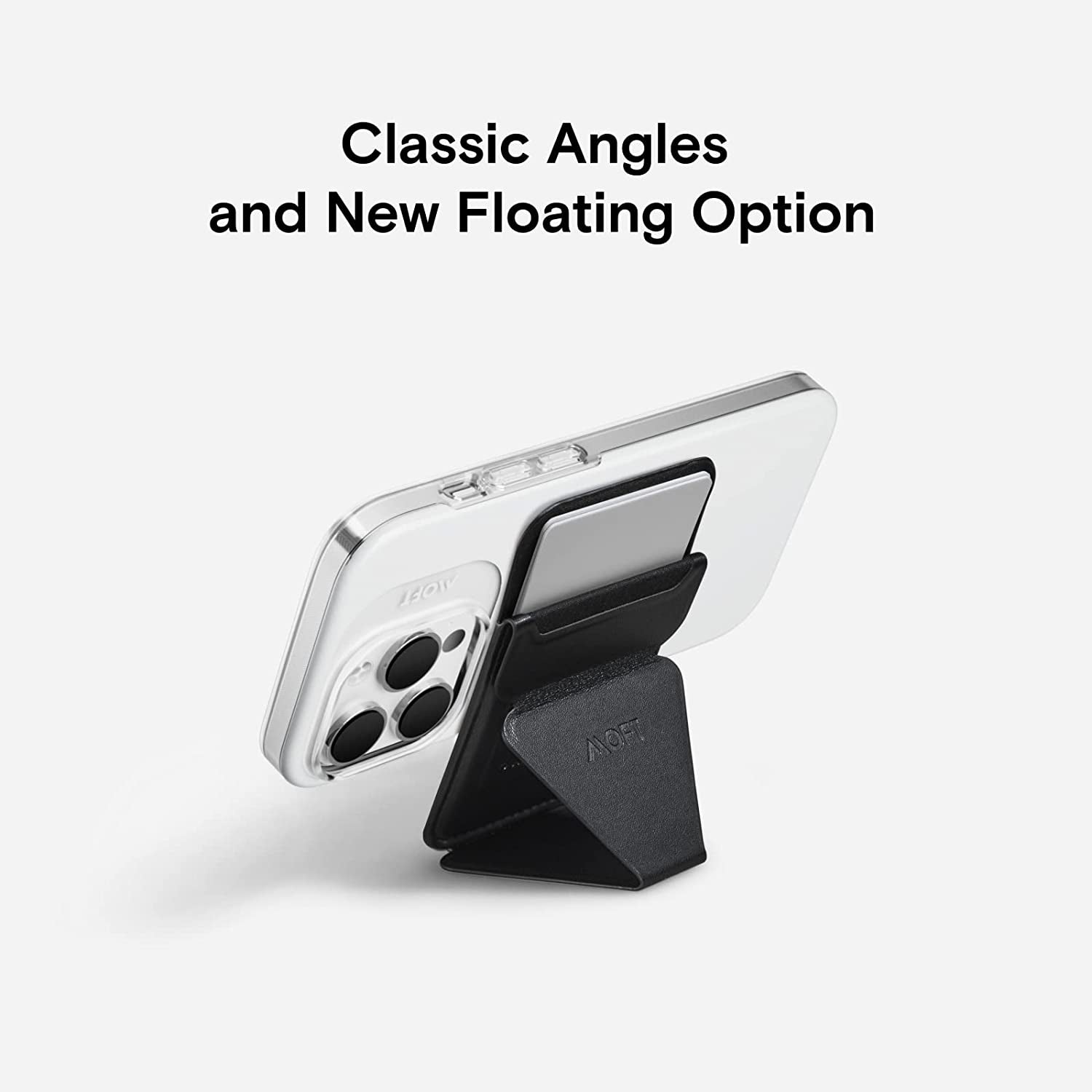 MOFT Magsafe Wallet Stand for Iphone 14/13/12 Series Magsafe Compatible Phone Stand with 3 Viewing Angles (Night Black)  MOFT   