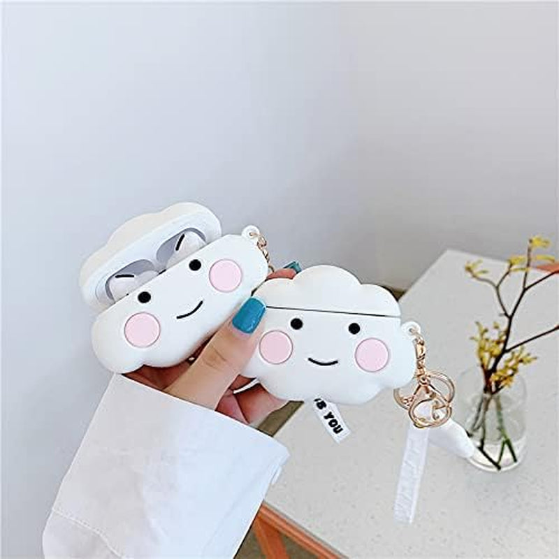 Comfyart for Beats Studio Buds Cute Cloud with Lanyard Silicone Earphone Sleeve Shockproof Waterproof Protective Earphone Cover Case, White  Generic   
