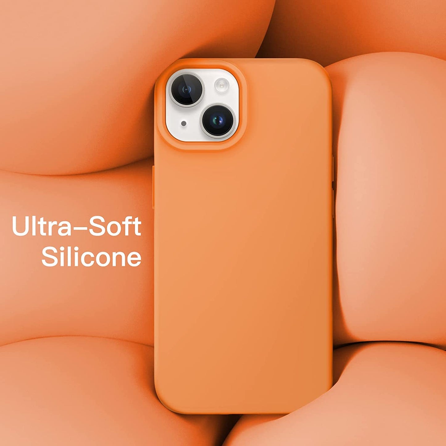 Jetech Silicone Case for Iphone 14 6.1-Inch, Silky-Soft Touch Full-Body Protective Phone Case, Shockproof Cover with Microfiber Lining (Marigold)  JETech   