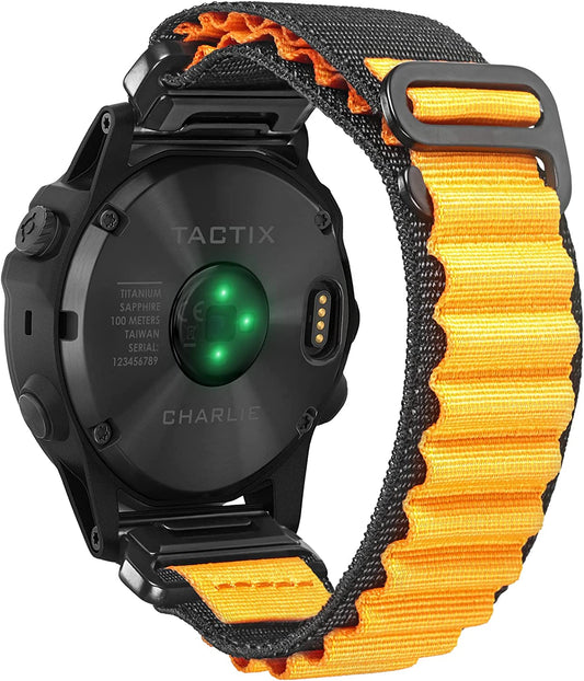 Compatible with Garmin, Rugged Woven Nylon Sport Band with G-Hook Watch Band for Fēnix/Forerunner/Vivoactive/Approach/Marq/Quatix/D2 Series Tough Replacement Band for Men  torbollo   