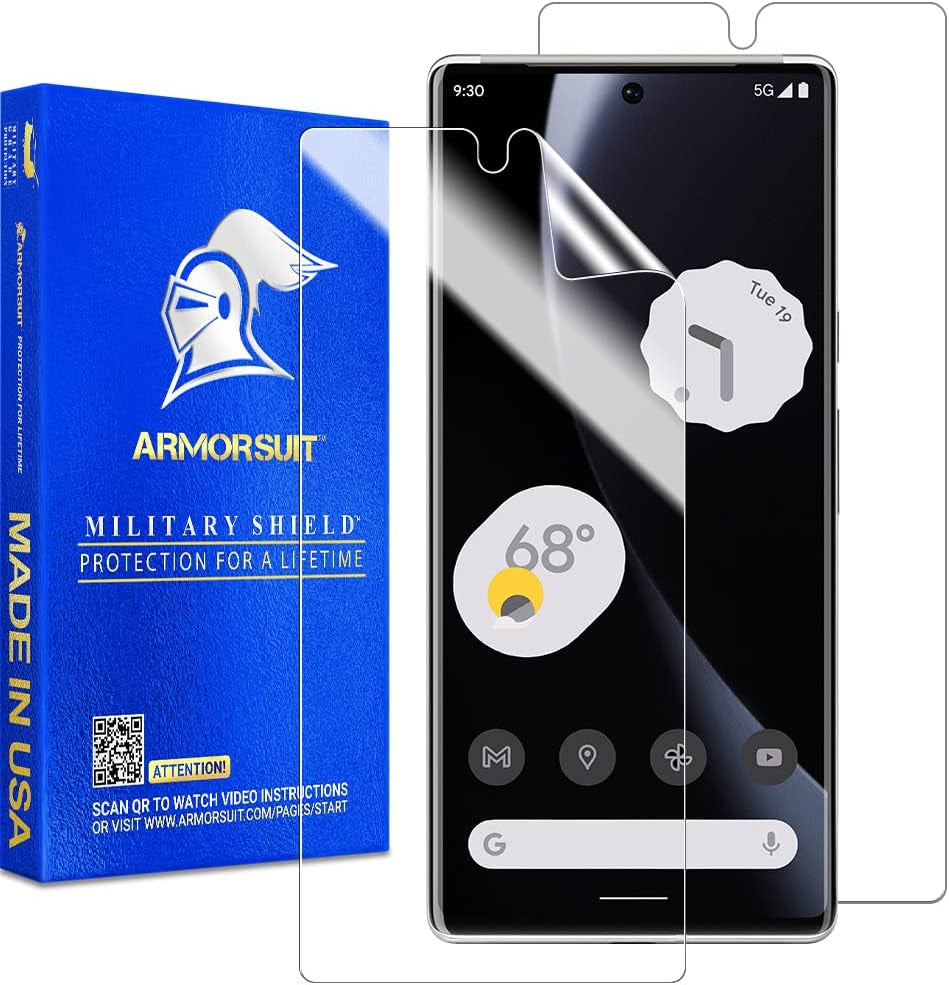 Armorsuit (2 Pack Screen Protector Designed for Google Pixel 6 (6.4 Inch) (2021) Case Friendly Militaryshield HD Clear Film - Made in USA  ArmorSuit Transparent Google Pixel 7 Pro - 6.7 Inch 