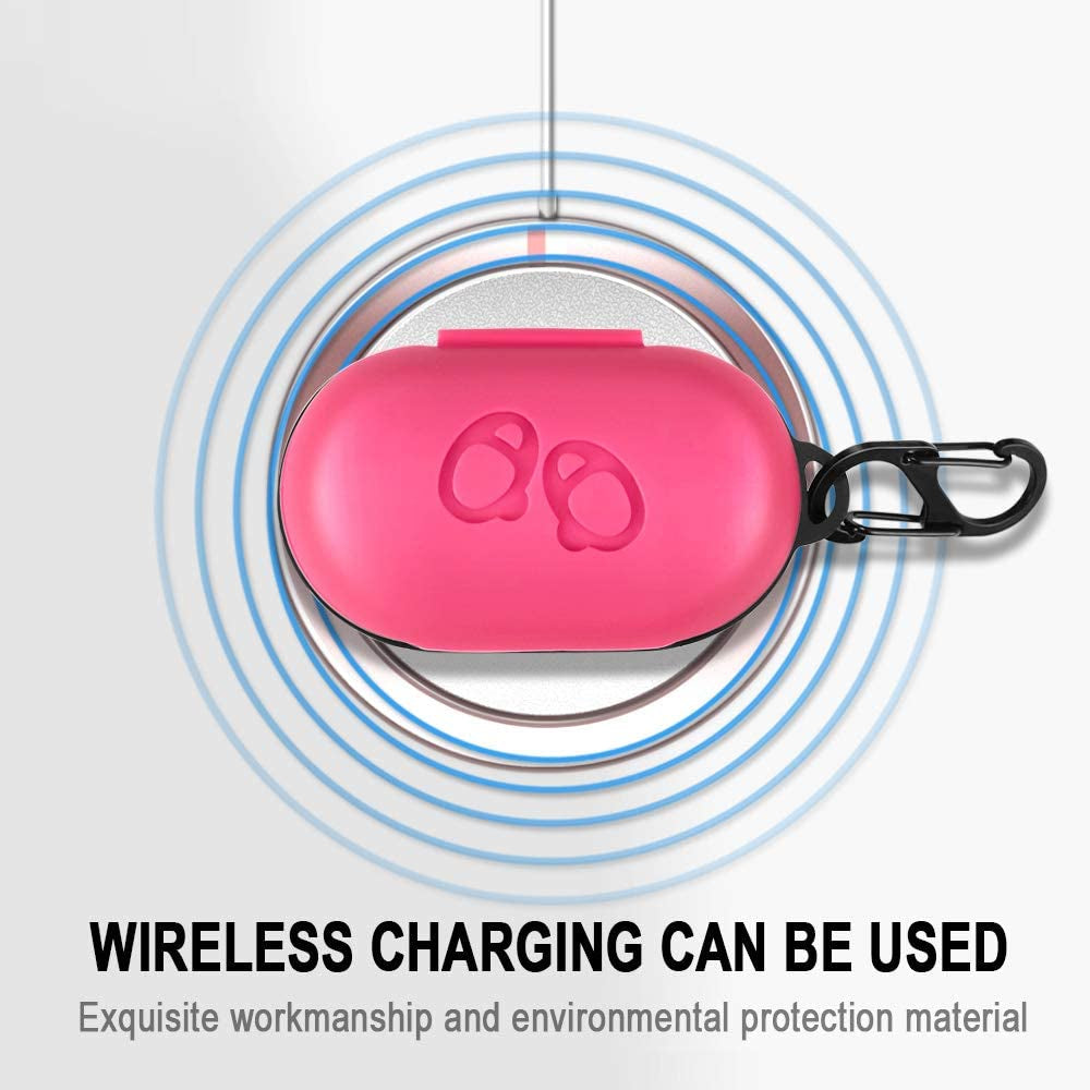 Lizhi Case for Samsung Galaxy Buds + plus (2020) / Galaxy Buds (2019), Galaxy Earbuds Silicone Skin Cover Shock-Absorbing Protective Case with Keychain, Hot Pink  LiZHi   