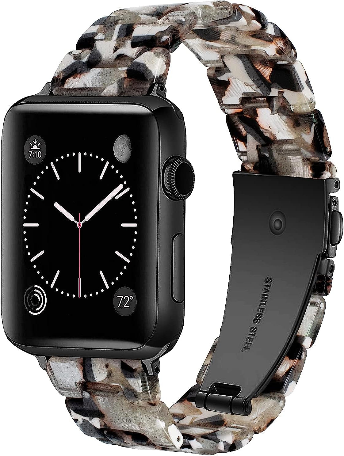 NYENEIL Compatible with Apple Watch Band 38Mm 40Mm 41Mm 42Mm 44Mm 45Mm Ultra 49Mm for Iwatch SE Lightweight Resin Wristband Bracelet Strap Series 8 7 6 5 4 3 2 1 Mens Womens  NYENEIL black+Black blue 42MM/44MM/45MM/49MM 